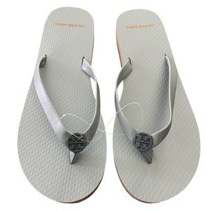 Tory Burch Mini Minnie Flip Flop Gray Mist/ Smoke Blue
